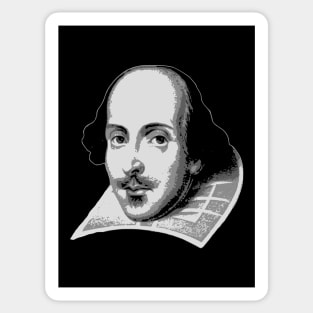 William Shakespeare Black and White Sticker